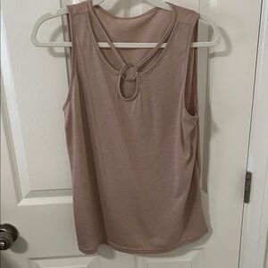 SHEIN Women’s Tan Sleeveless Tank Top with Ring Detail, Size L, NWOT